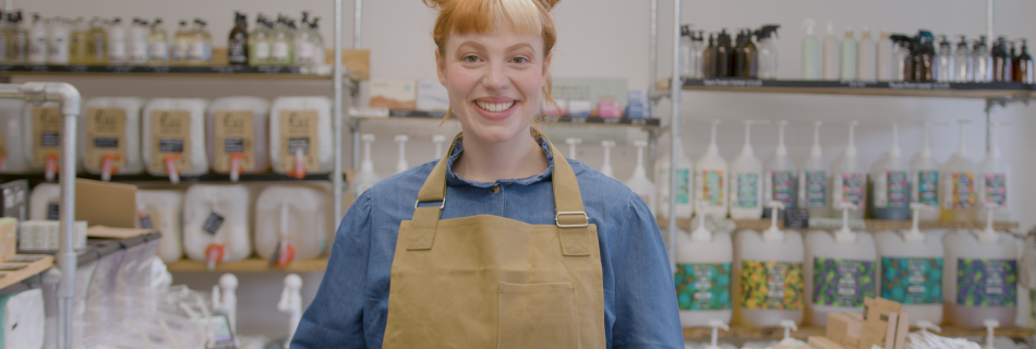 Portrait of a Small business owner using video