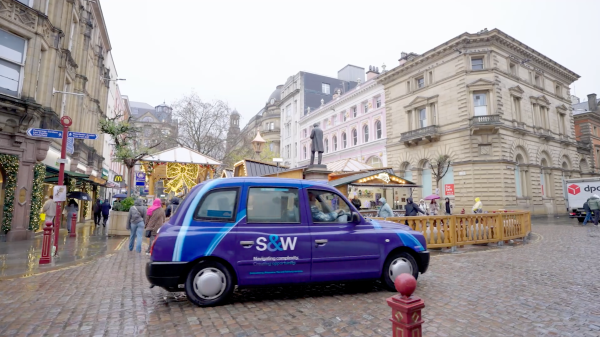 S&W Business Awards video production in Manchester – branded taxi interview campaign
