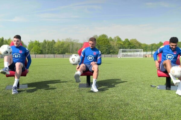 England players Declan Rice, Kieran Trippier and Jadon Sancho in Google Cloud campaign